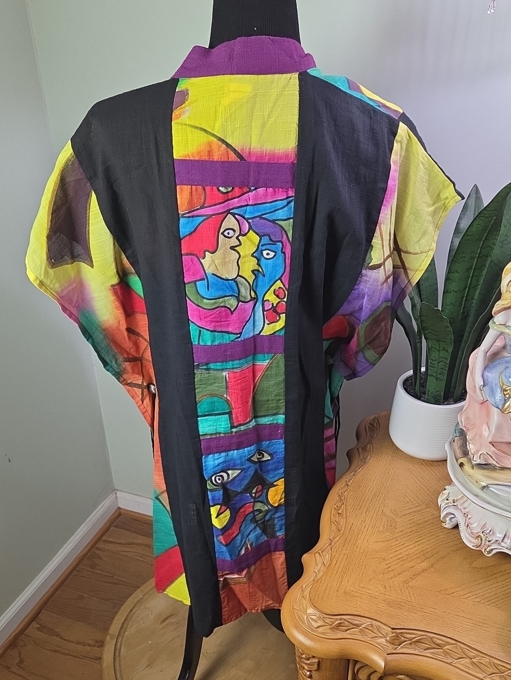 VTG Dilemma New York Art To Wear 100% Organic Cotton Abstract Kimono